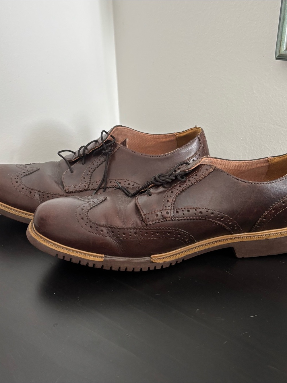 Cole Haan Brown Leather Wingtip Derby Shoes